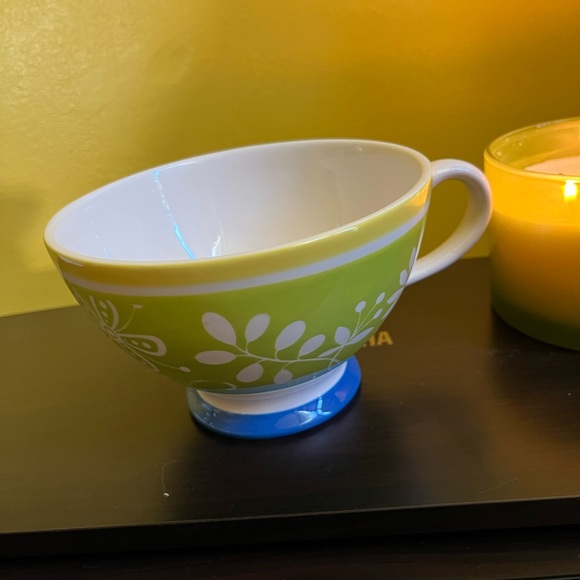 Pier 1 Imports hand painted bowl/mug with handle - Picture 2 of 8